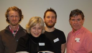 NNHs leder John Petter Lindeland, NNHs generalsekretær Lidia I. Myhre, Tony Holm fra styret i Fritt Helsevalg, og NAFKAM-direktør Vinjar Fønnebø.