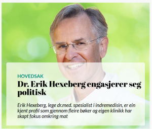 Dr. Hexeberg engasjerer seg politisk