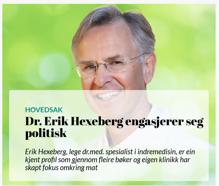 Dr. Hexeberg engasjerer seg politisk