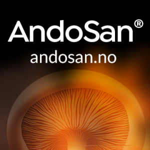 AndoSan - et unikt, naturlig ekstrakt som er basert på virkestoffer fra tre ulike sopparter: Agaricus blazei Murill, Hericium erinaceus og Grifola frondosa.